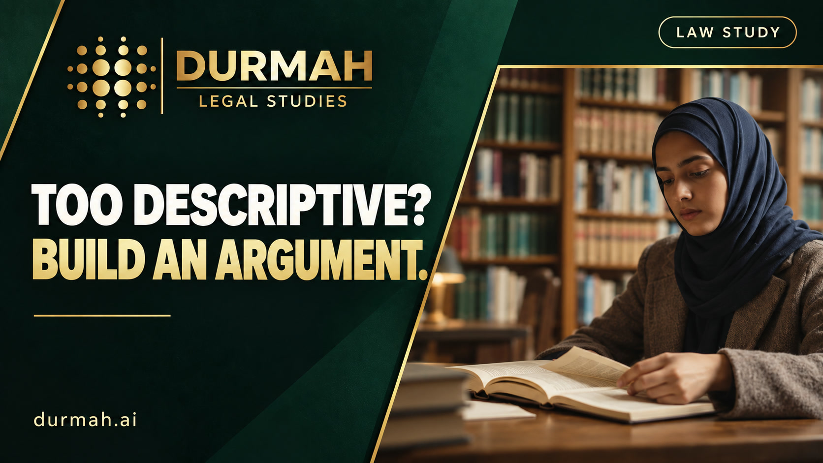 Cover for Too Descriptive? Critical Analysis in a Law Essay